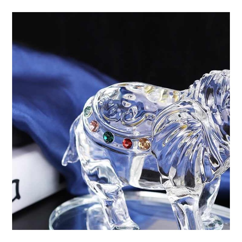 SEGOY Crystal Elephant Animal Figurine Collection Glass Ornament Table -