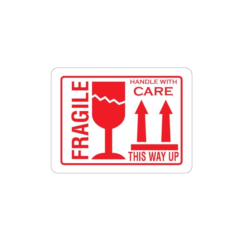 Fragile Sticker,50pcs 4x3 inch Fragile This Way Up Sticker Handle