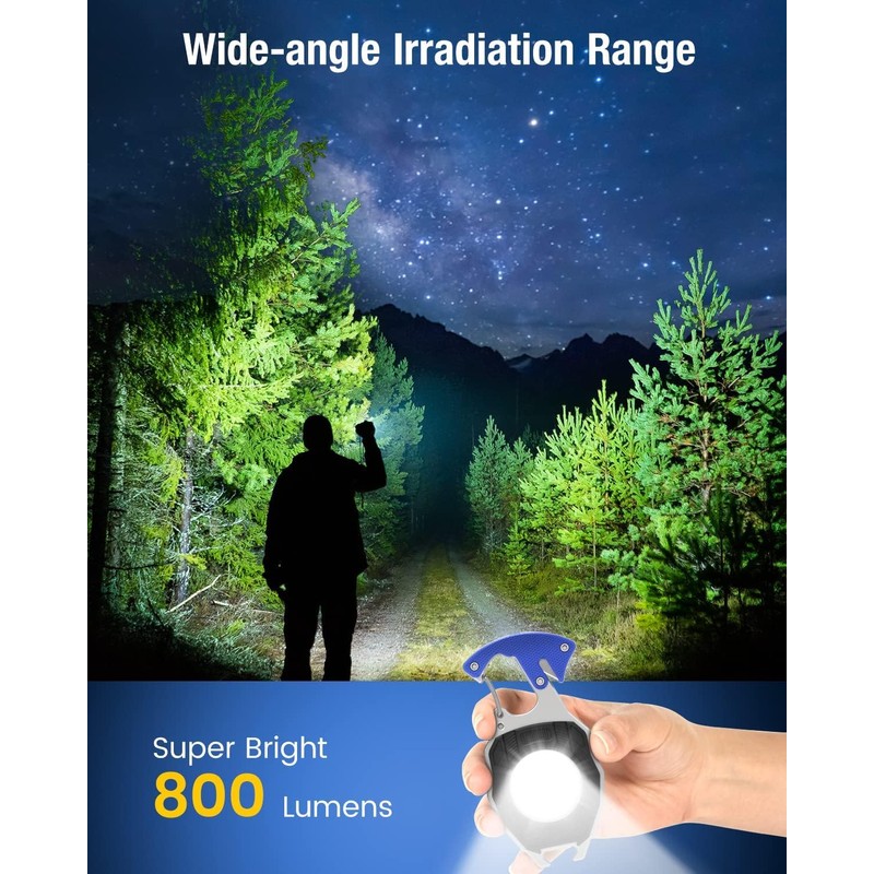 HGNN Keychain Work Light, 7 Modes Mini Rechargeable Torch, IPX5,