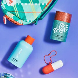 Bubble Dazzling Days Kit Rutina Facial 3 Pasos Con Cosmetiquera Skincare Limpieza Hidratacion Serum Crema Glow Set Regalo Viaje Mini Talla Piel Joven Suave Rostro Cuidado Diario Belleza Fresca Juvenil