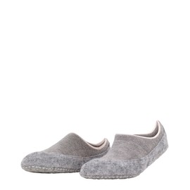 Falke Women's Cosyshoe Invisible House Socks, Breathable, Climate-Regulating, Odour-Inhibiting, Wool, Non-Slip Nubs on the Felt Sole, Ankle Socks, Comfortable, Warm, Grey light grey 3400.