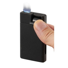 Visol Flatso Torch Lighter - Flat Flame, Refillable Gas Butane Lighter, Windproof, Adjustable Flame (Black Crackle)