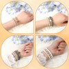 10 Pcs Beaded Stretch Bracelets for Women, Black & White