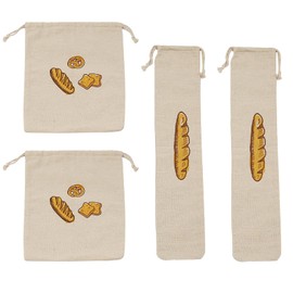 Realand Reusable Linen Bread Bags for Homemade Bread, Large Fabric Bread Storage Bags, Bread Storage Bags, Drawstring Baguette Bread Bags, Sourdough Bread Bags for Gifting