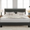 GarveeHome King Bed Frame with Adjustable Headboard, Linen Fabric Upholstered
