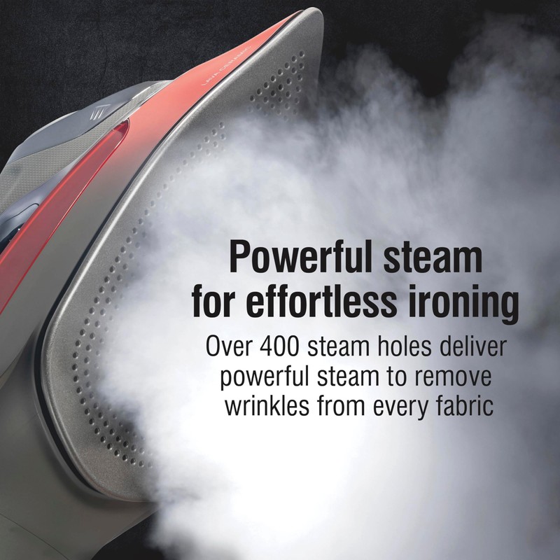 CHI Steam Iron for Clothes with 8' Retractable Cord, 1700
