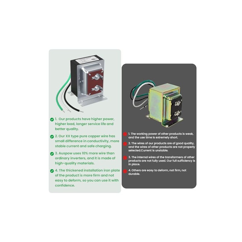 XXSZHY 16V 30VA Doorbell Transformer Hardwired Compatible with Ring Video