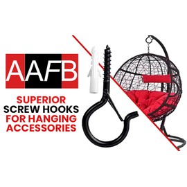 AAFB Pack of 30 Q Hanger Screw Hooks - 2.2 Inches Screw in Hooks with Safety Buckle for Hanging Christmas Patio Lights and Plants - Perfect for Indoor and Outdoor (Q Shape Black 30 PCS)