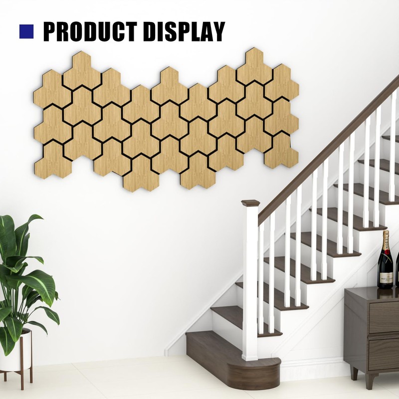 4 PCS Sound Absorbing Panels, Wood Soundproof Wall Panels, Decorative