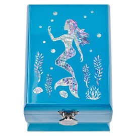 MADDesign Mother of Pearl Jewelry Box Two Levels Removable Ring Tray Mermaid