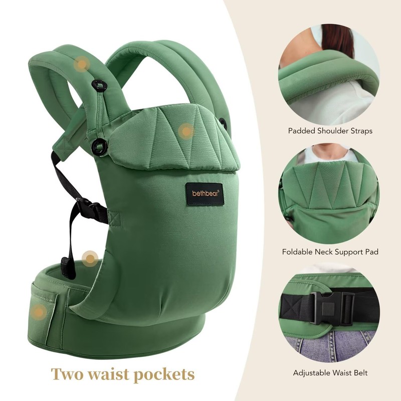 BethBear Baby Carrier Newborn to Toddler 7-45 lbs with Natural