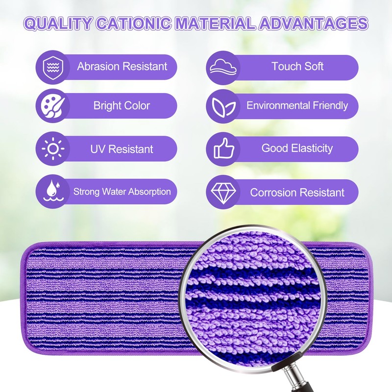 4 Pack Upgraded Reusable Mop Pads Compatible with Swiffer PowerMop,