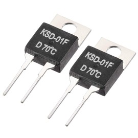 sourcing map KSD-01F Thermostat Temperature Controller 70 °C NC Normally Closed Pack of 2