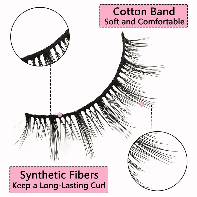 10 Pairs of 3D False Eyelashes, Natural False Eyelash Extensions