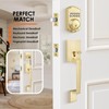 Haidms Gold Front Door Handle, Single Cylinder Exterior Door Entry