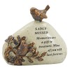 Sadly Missed Robin Bird Memorial Graveside Stone Plaque Ornament