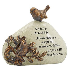 Sadly Missed Robin Bird Memorial Graveside Stone Plaque Ornament