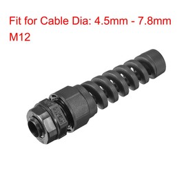 M20 Cable Gland Waterproof IP68 Strain Relief Cord Connector - Flex Spiral Nylon Joint Adjustable Locknut for 7-11mm Dia Wire