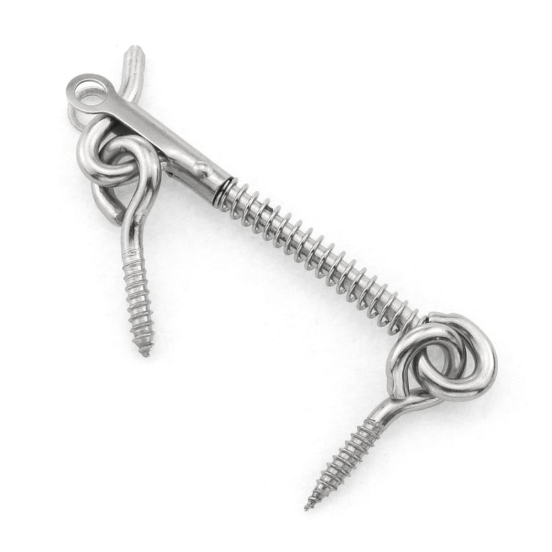 DGHAOP 4pcs Stainless Steel Spring Hook and Eye Safety Latch