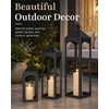 GYKLE Set of 3 Metal Decorative Lanterns Indoor & Outdoor