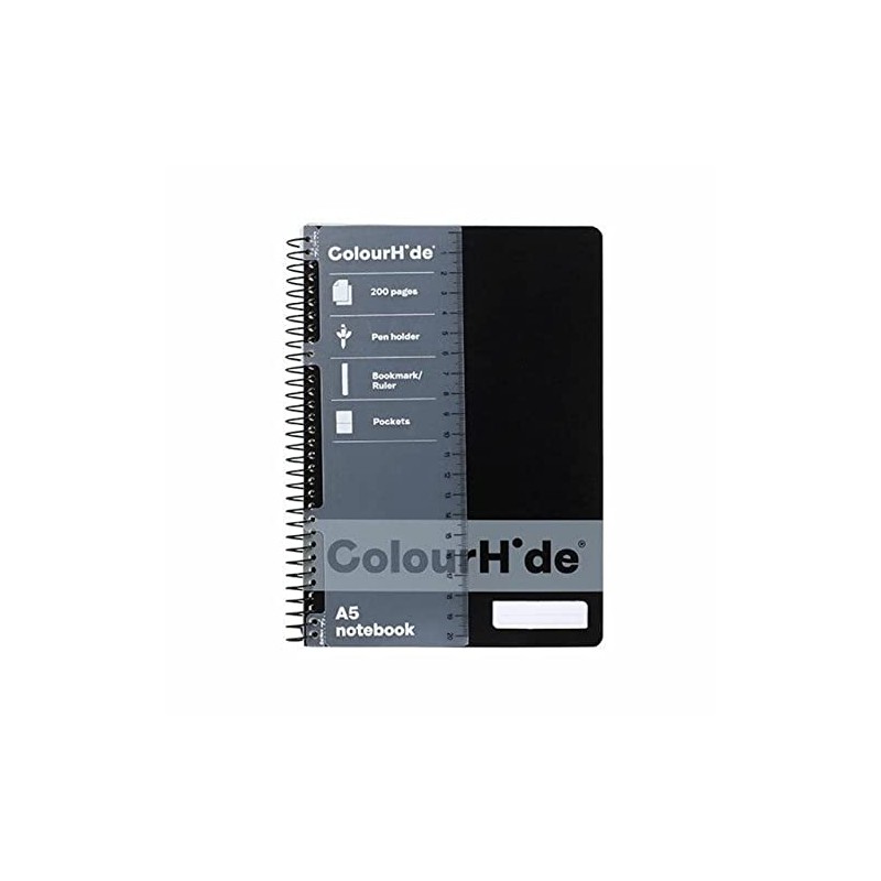 ColourHide A5 200 Pages Notebook, Black