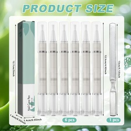 6 Stück Nail Care Pen, Das Original mit Nagelfeile, Nagelöl Stift, Nail Care Pen Nagel Pilz, Angereichert mit Natürlichen Inhaltsstoffen wie Teebaumöl, Vitamin E und Aloe Vera