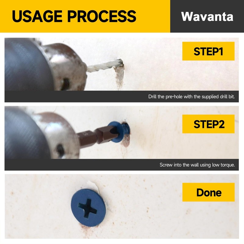 Wavanta 30Pcs M5.5 x 83mm Concrete Screws Anchor, Blue Flat