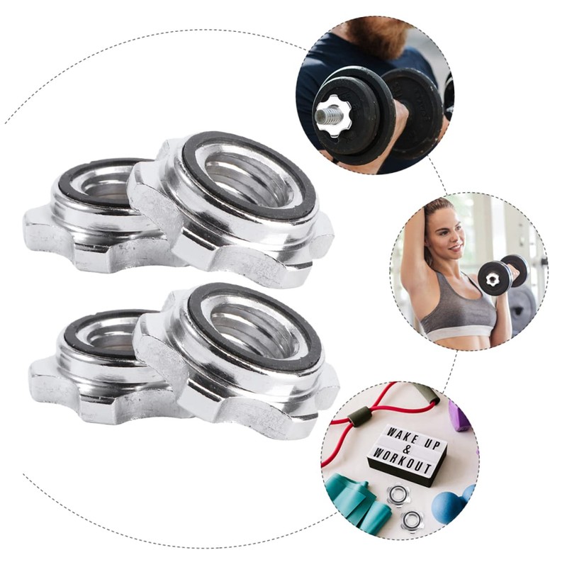 Sosoport 4pcs Anti-Slip Nuts Collars Dumbbell Security Nuts Security for