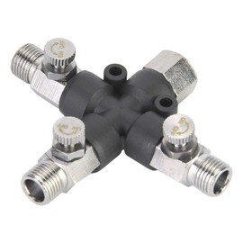 Three Way Airbrush Manifold Adaptor 1/8'' Thread Adjustable Air Pump Distributor Joint Air Splitter Fitting Connector