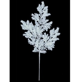SilksAreForever 22" Flocked Artificial Cedar Stem -White (Pack of 36)