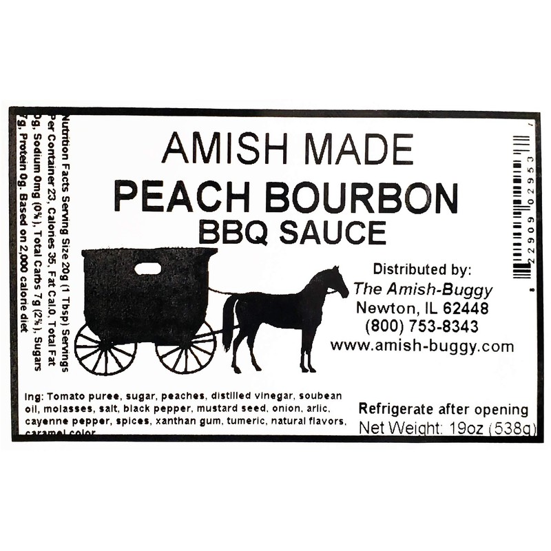 Amish Made BBQ Sauce 16 oz. Jar 2pack (Peach)