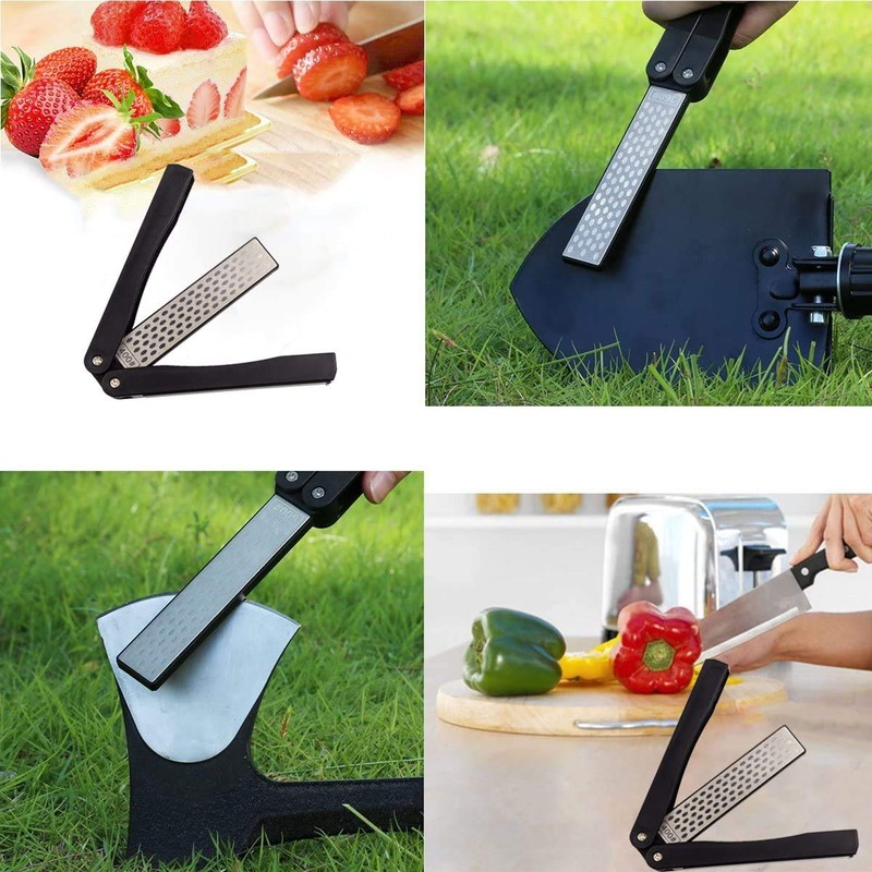 2 Pcs 400/600 Grit Portable Handheld Double Sided Sharpener Pocket