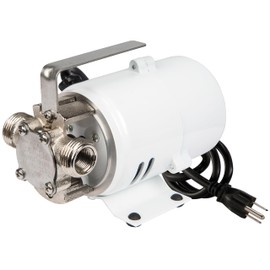 Little Giant 360 115V, 360 GPH, 1/10 HP, Plated Brass Non-Submersible Multi-Purpose Utility Water Transfer Pony Pump with 6-Ft. Cord, White, 555112