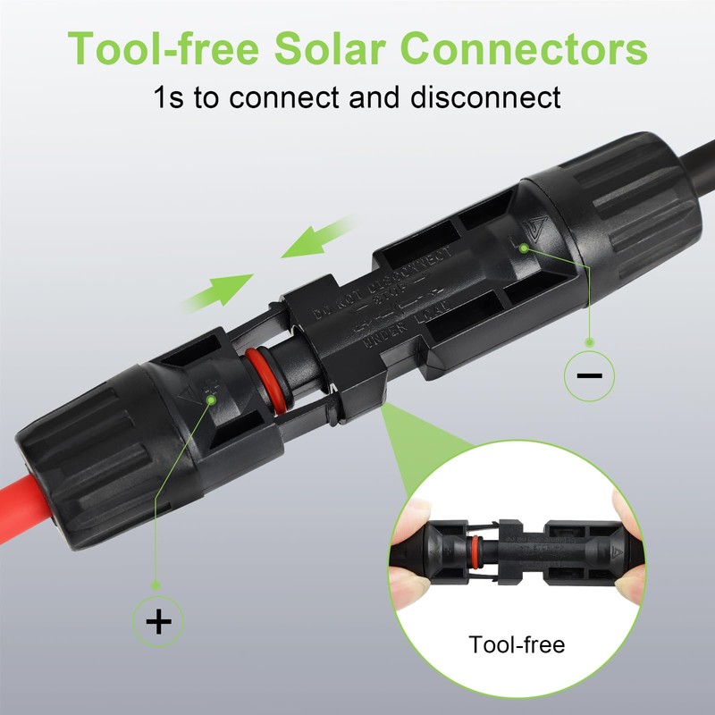 3 Pairs Solar Connectors 20A Y Branch Cable Parallel Adapter