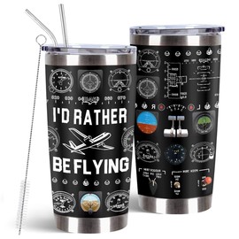 Pilot Gifts, Aviation Gifts, 20 Oz Pilot Tumbler with Brush & Straw, Gifts for Aviation Lovers, Pilot Cup, Airplane Gifts for Men, Gifts for Pilots, Birthday/Christmas/Holiday/Thanksgiving Gift