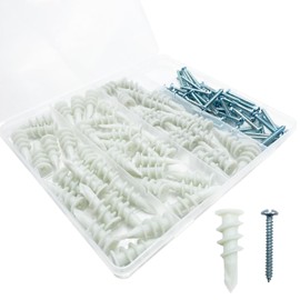 100 Pieces Self Drilling Drywall Anchors with Screw Set, Includes 50 Anchors and 50 Pieces #8 x 1.5 Inch Screws - Holds up to 75 lbs