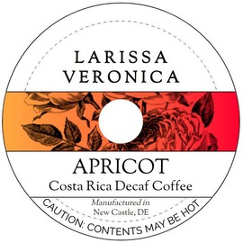 Apricot Costa Rica Decaf Coffee (Single Serve K-Cup Pods) (Gourmet, Naturally Flavored, Whole Coffee Beans) (12 pods, ZIN: 571200)