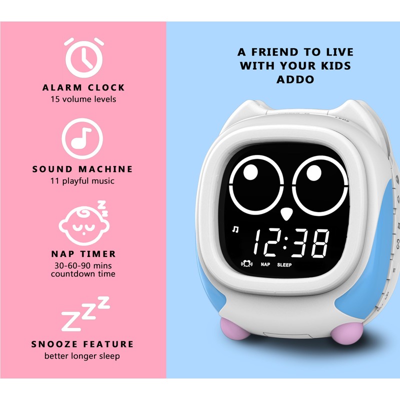 Addo Kids Alarm Clock, Sunrise/Sunset Simulation Bedside Lamp, Grow Children's