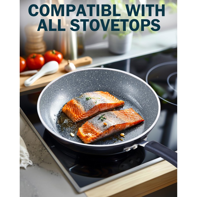 Cook N Home Professional 8/10/12 Inch Heavy Nonstick Frying Pan