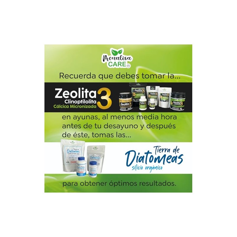 Zeolita Clinoptilolita Organica Micronizada 500 grs + Diatomeas 500grs Calidad