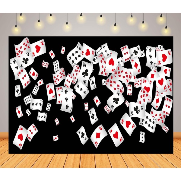 Loccor 5x4ft Fabric Casino Poker Background Playing Cards Photography Background