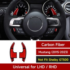 OYDDL 2pcs Steering Wheel Shift Paddle Extension Shift Paddles Sticker Compatible with Ford Mustang 2015 2016 2017 2018 2019 2020 Accessories (Red)