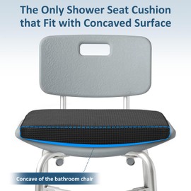 Shower Seat Cushion for Transfer Bench for Bathtub Shower Seats for Elderly, Easy Maintenance Anti Slip Quick Dry Soft to Skin Foam Cushion, Black