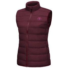 Little Donkey Andy Women's Lightweight Puffer Vest Outerwear Winter Warm Sleeveless Jacket for Casual Travel Golf Hiking Dark Red S