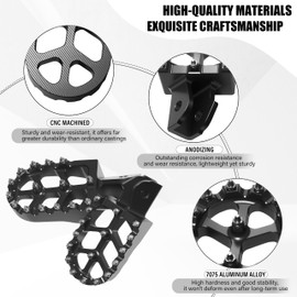 Upgraded Electric Dirt Bike Foot Pegs, Anti-Slip CNC Pedals Rests For Surron Light Bee X and S/CRF250F 19-24/CRF150F CRF230F 03-19/KDX200 83-94/E Ride Pro S SS SR/XR150L 15-24 (Black)
