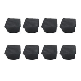 8 Pcs Square Plastic Plugs, Black Tube Inner End Caps, 45mm x 45mm Anti-slip Cover for Furniture Chair Desk Leg Tables Foot, Pipe
