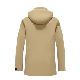 TUAOVA Men's Winter Coats Thicken Parkas Waterproof Windproof Detachable Hood Long Padded Puffer Jacket(Khaki,M)