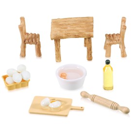 15 pcs Miniature Dollhouse Accessories - 1 : 12 Dollhouse Miniatures Play Kitchen Accessories, Miniature Food Drinks Toys,Role Play Toys Flour Egg Bread Resin Dollhouse Decor for Kids Birthday