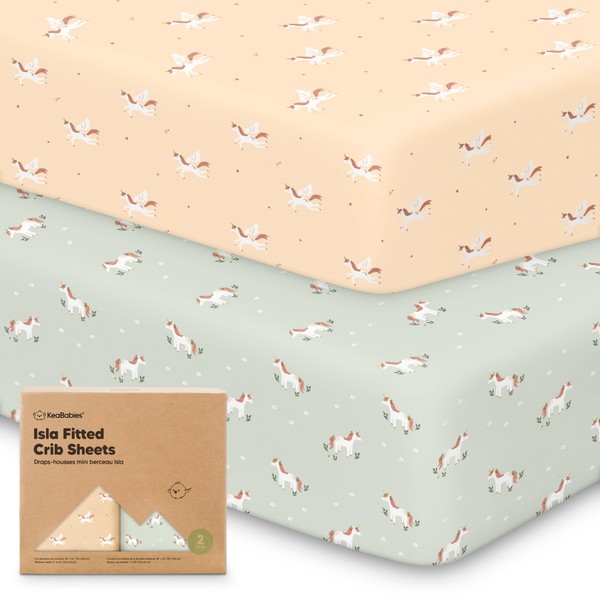 2-Pack Crib Sheets for Boys, Girls - Viscose Derived from