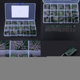 15 Value 150 Pieces Polyester Capacitors Assortment Kit Box 100V 0.33nF 470nF Film Capacitors Set with Plastic Box